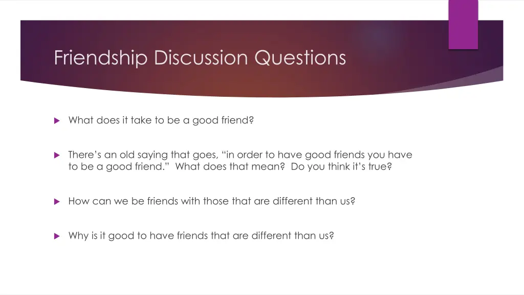 friendship discussion questions