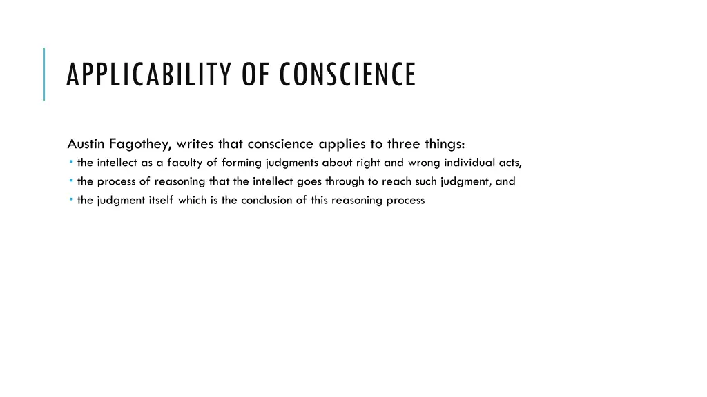 applicability of conscience