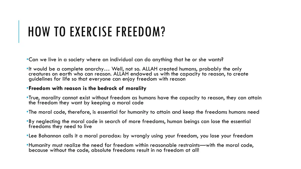 how to exercise freedom