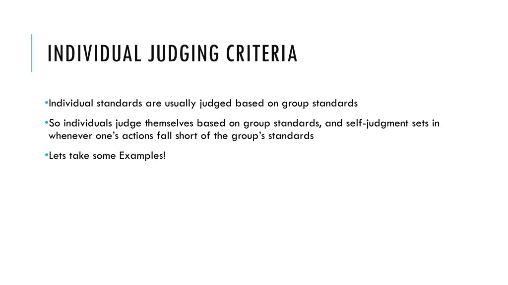 individual judging criteria