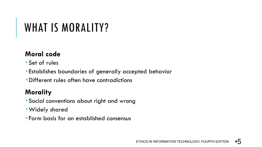 what is morality 1