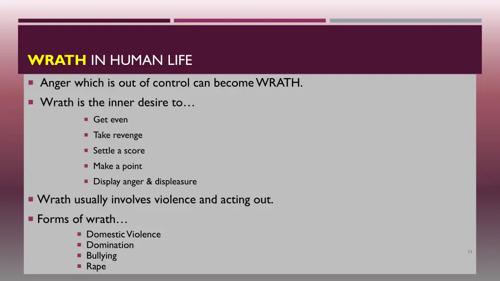 wrath in human life