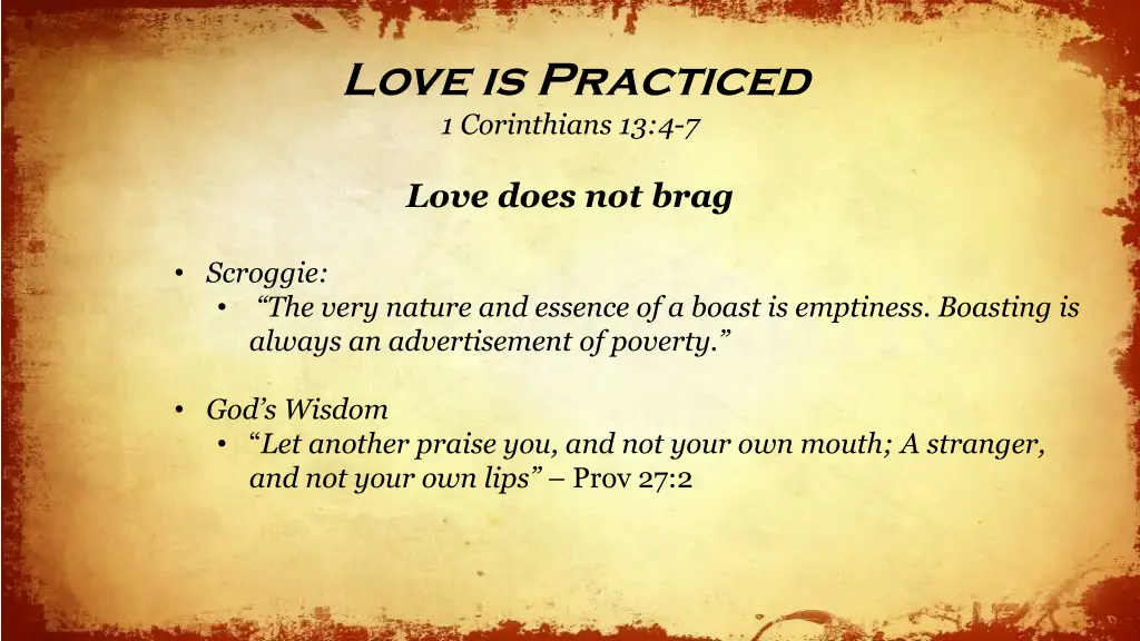 love is practiced 1 corinthians 13 4 7 13