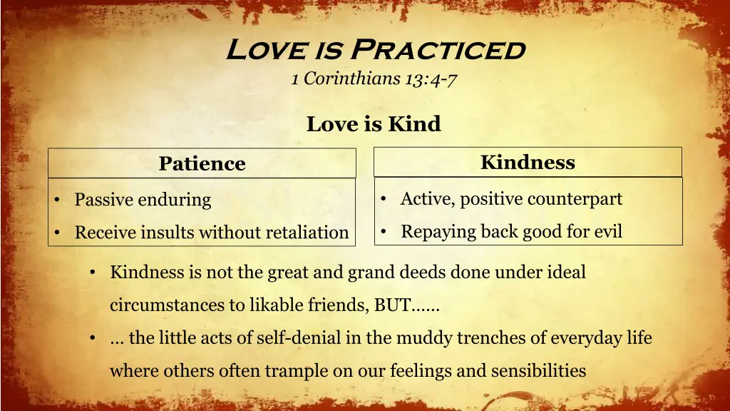 love is practiced 1 corinthians 13 4 7 7