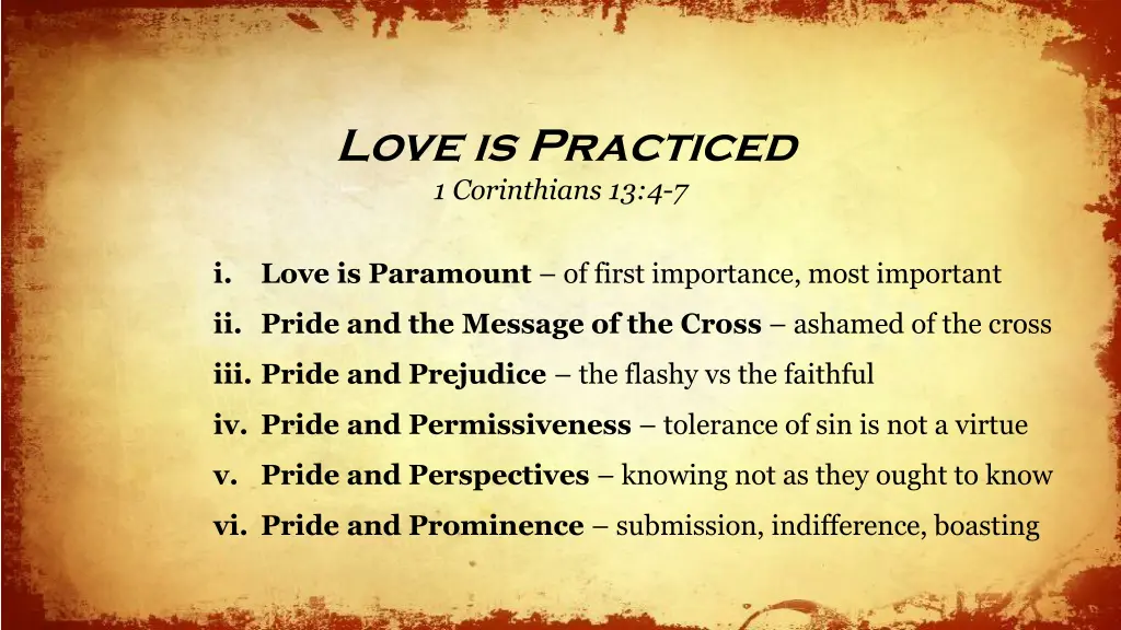 love is practiced 1 corinthians 13 4 7