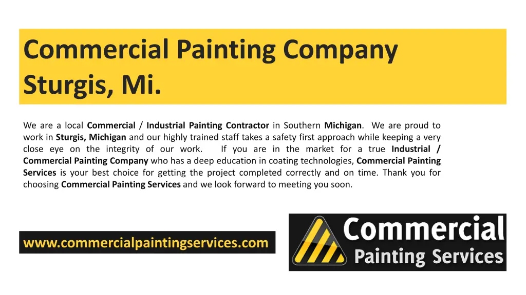 commercial painting company sturgis mi