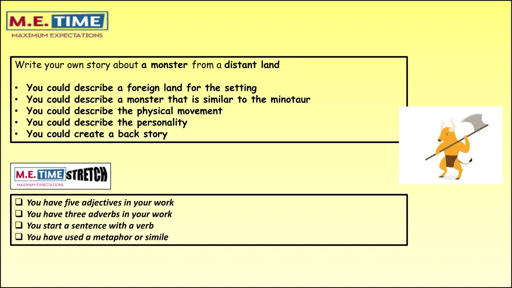 write your own story about a monster from