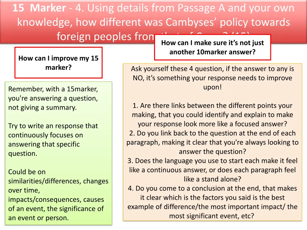 15 marker 4 using details from passage a and your 1