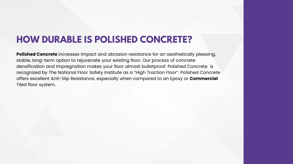 how durable is polished concrete