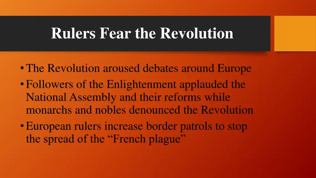 rulers fear the revolution