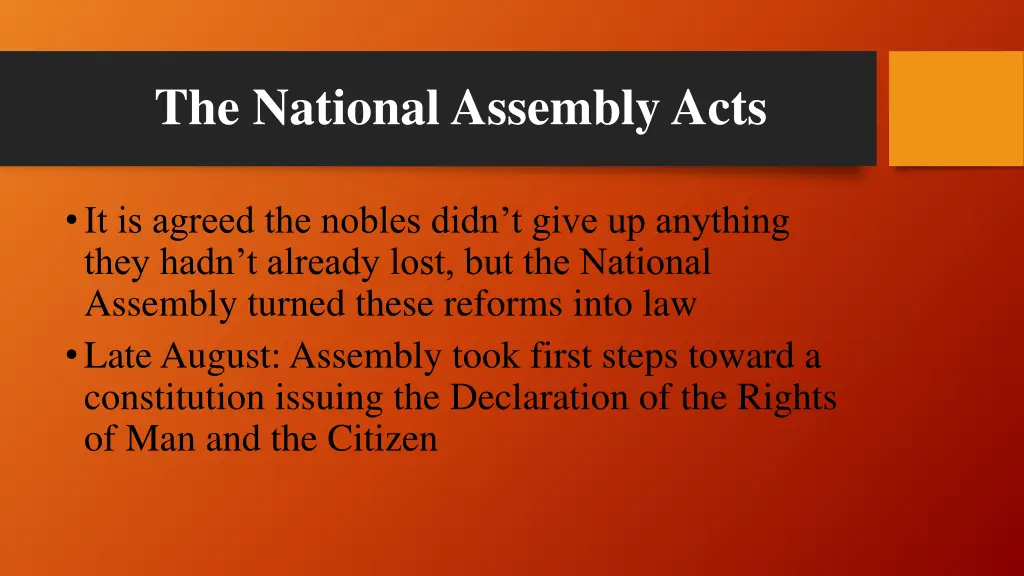 the national assembly acts 1