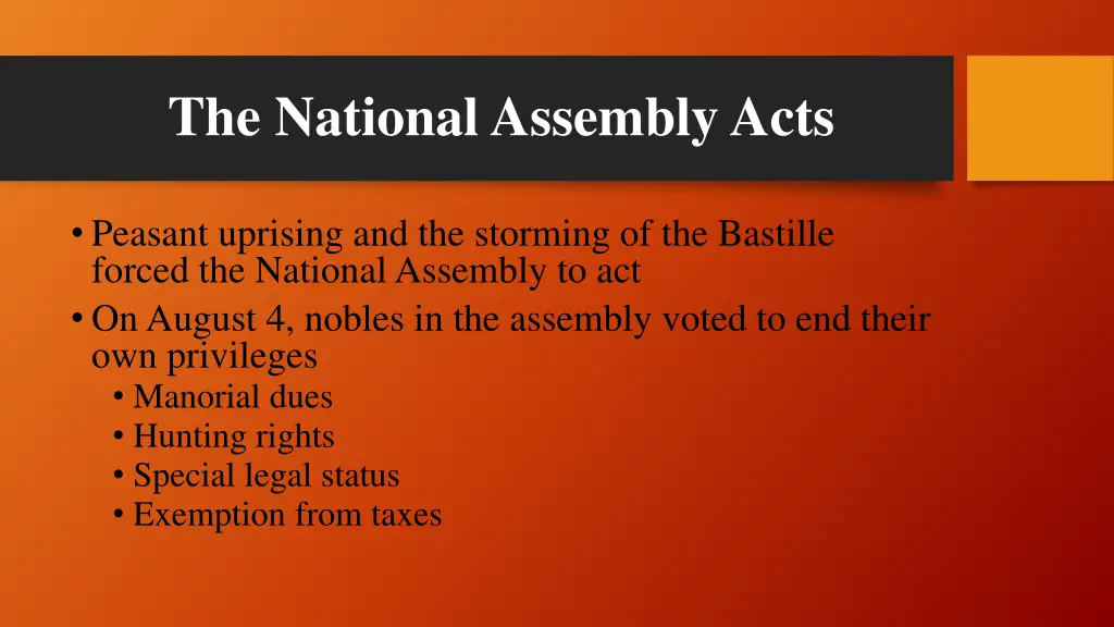 the national assembly acts