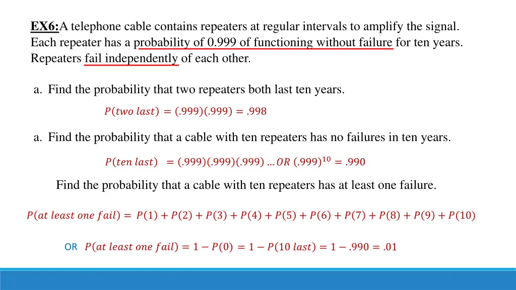 ex6 a telephone cable contains repeaters