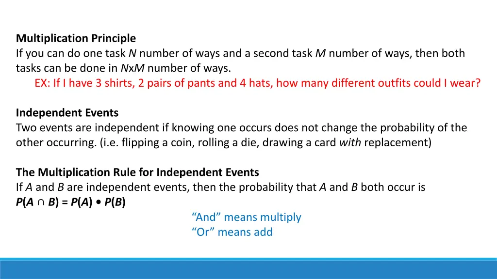 multiplication principle if you can do one task