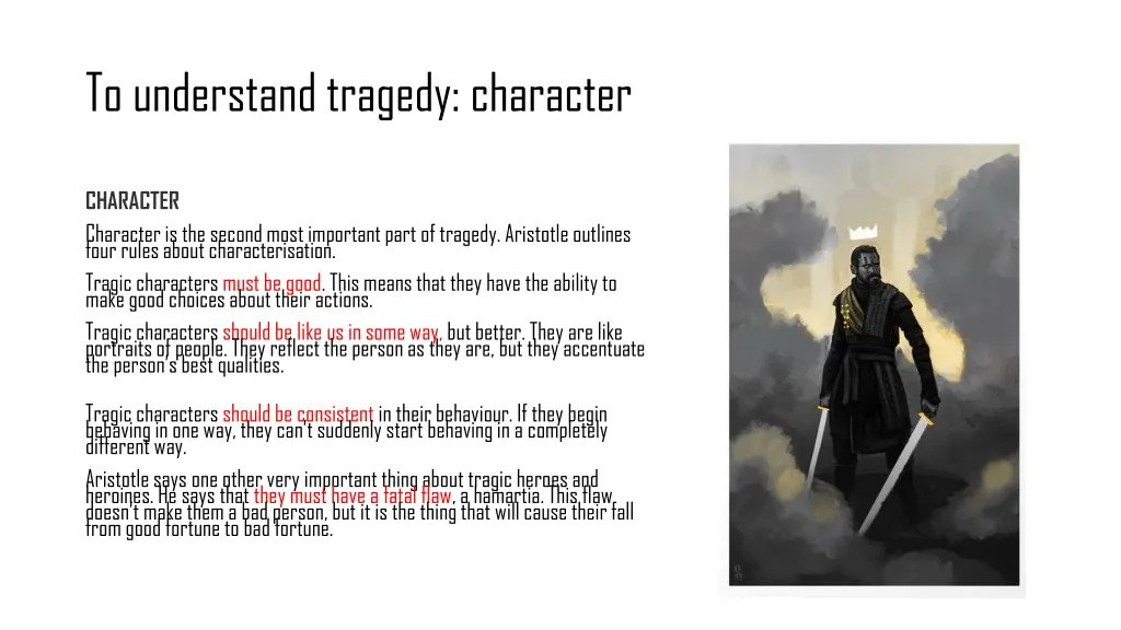 to understand tragedy character