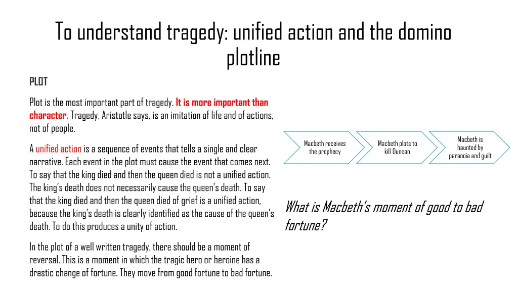 to understand tragedy unified action