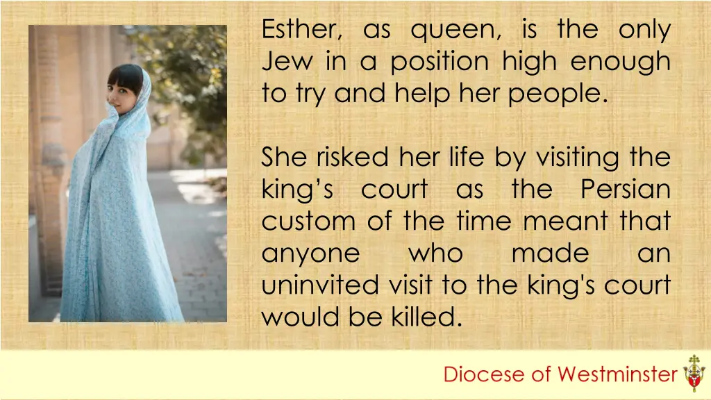 esther as queen is the only jew in a position