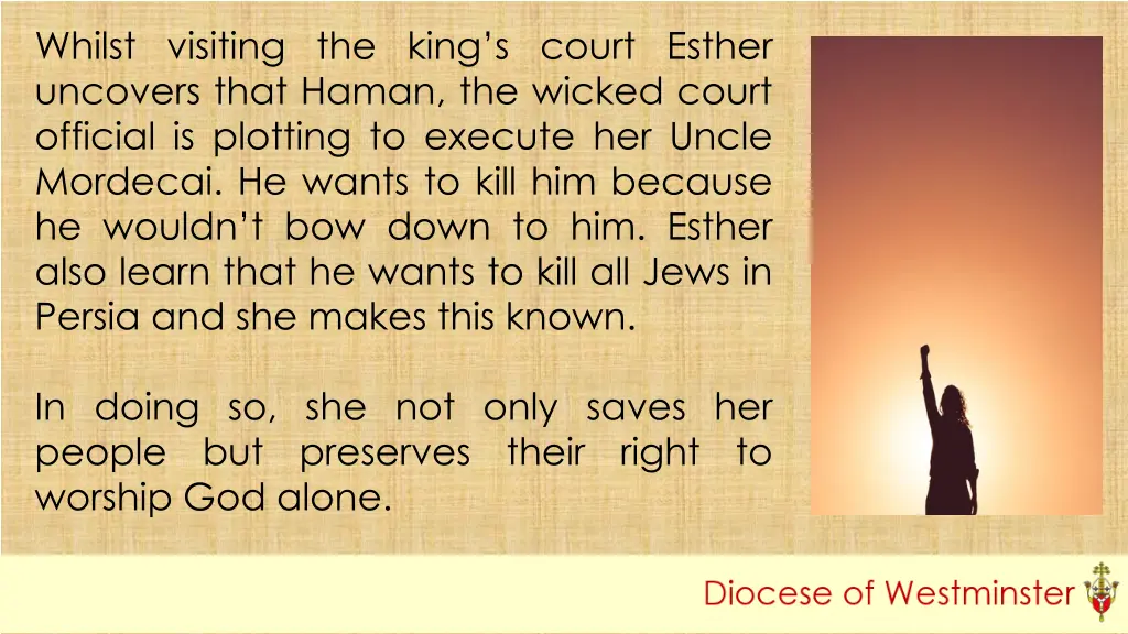 whilst visiting the king s court esther uncovers