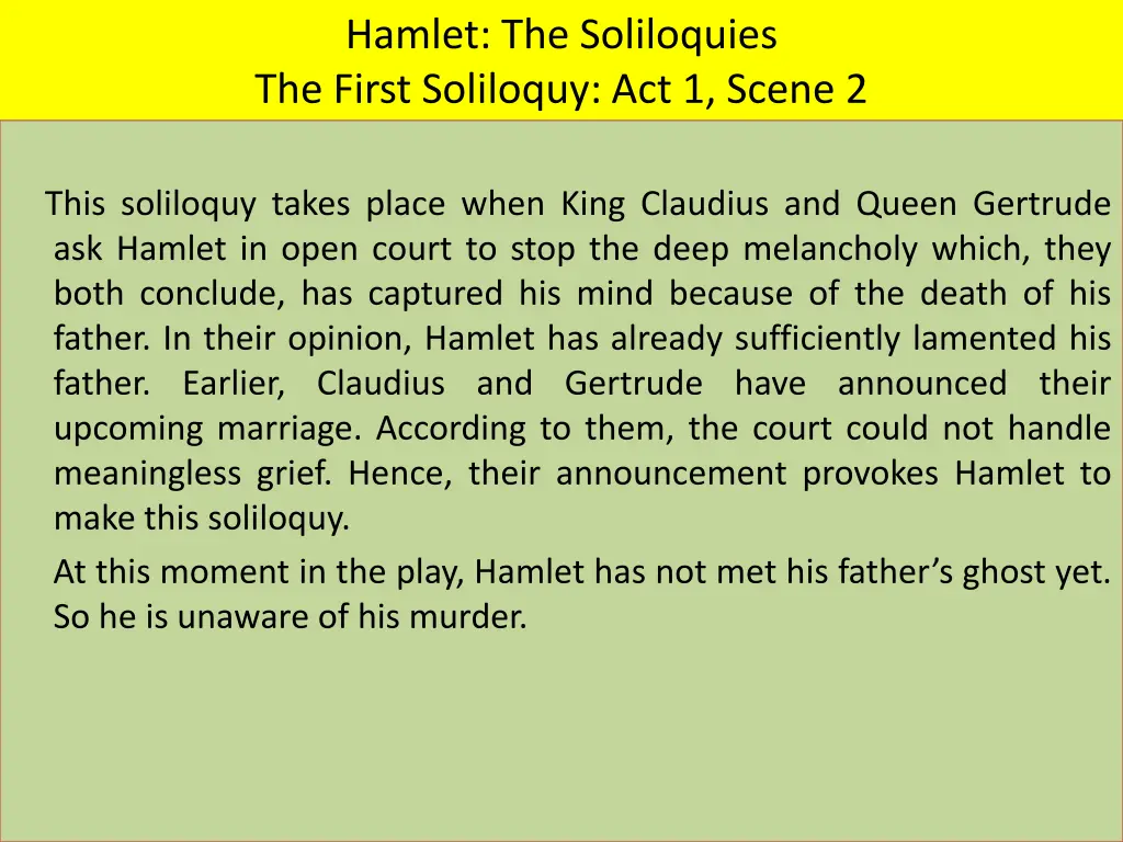 hamlet the soliloquies the first soliloquy 2