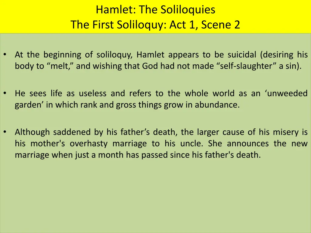 hamlet the soliloquies the first soliloquy 3