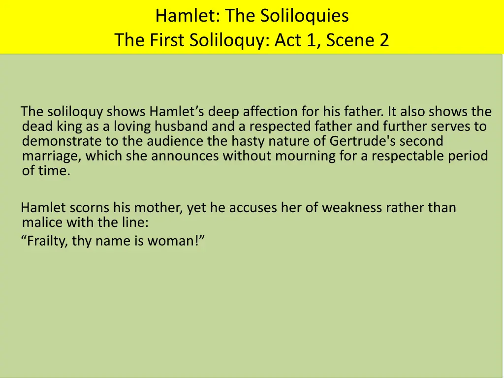 hamlet the soliloquies the first soliloquy 5