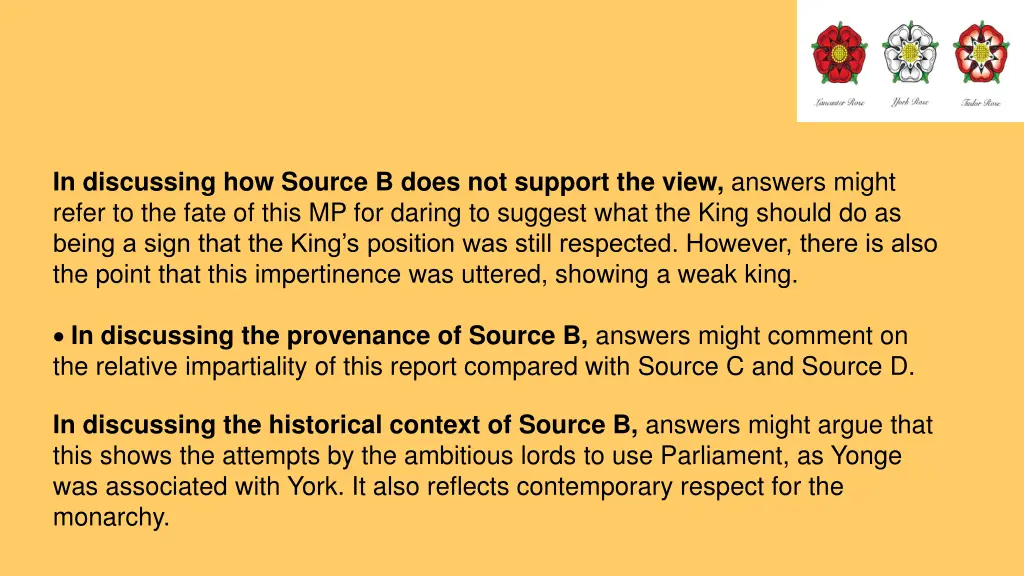 in discussing how source b does not support