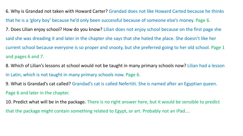 6 why is grandad not taken with howard carter