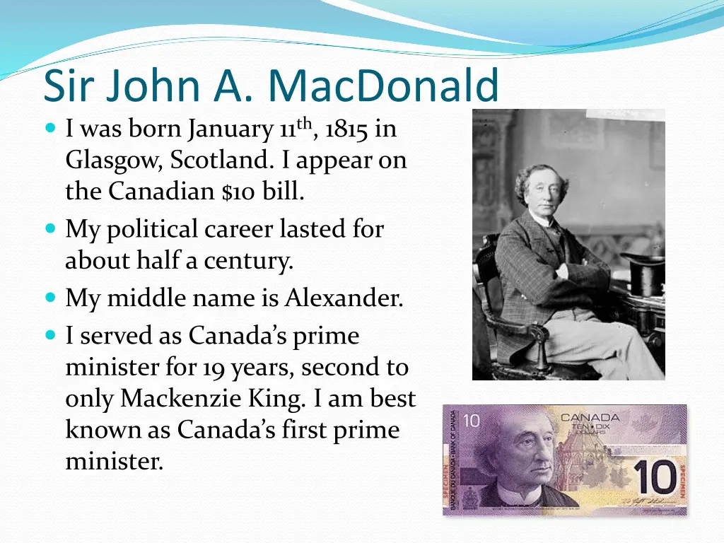 sir john a macdonald i was born january