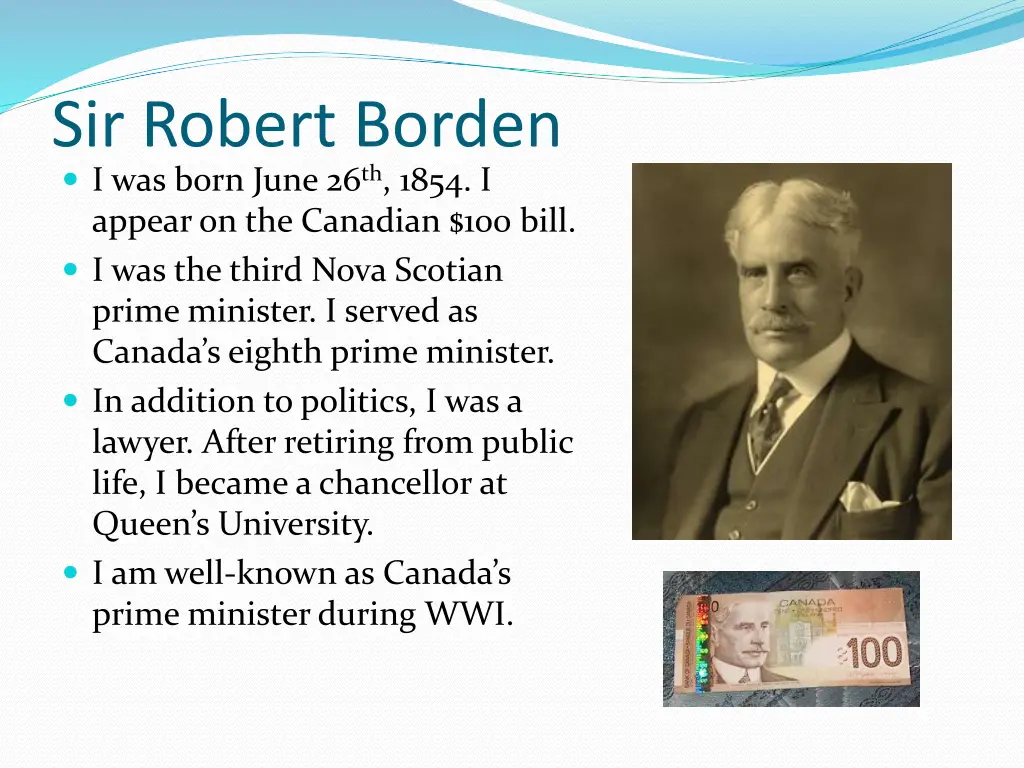 sir robert borden i was born june 26 th 1854