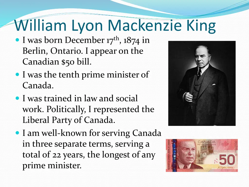 william lyon mackenzie king i was born december