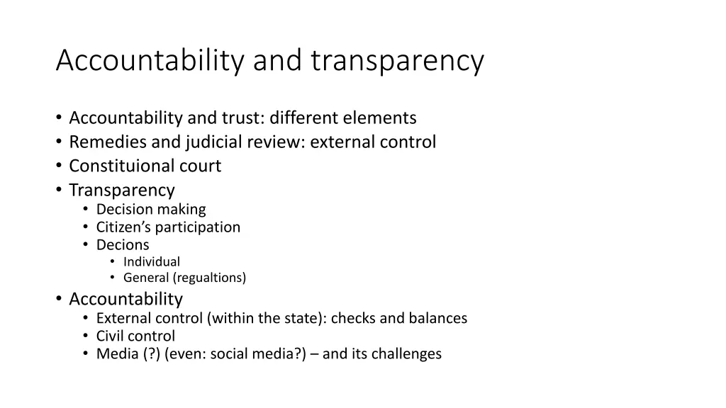 accountability and transparency