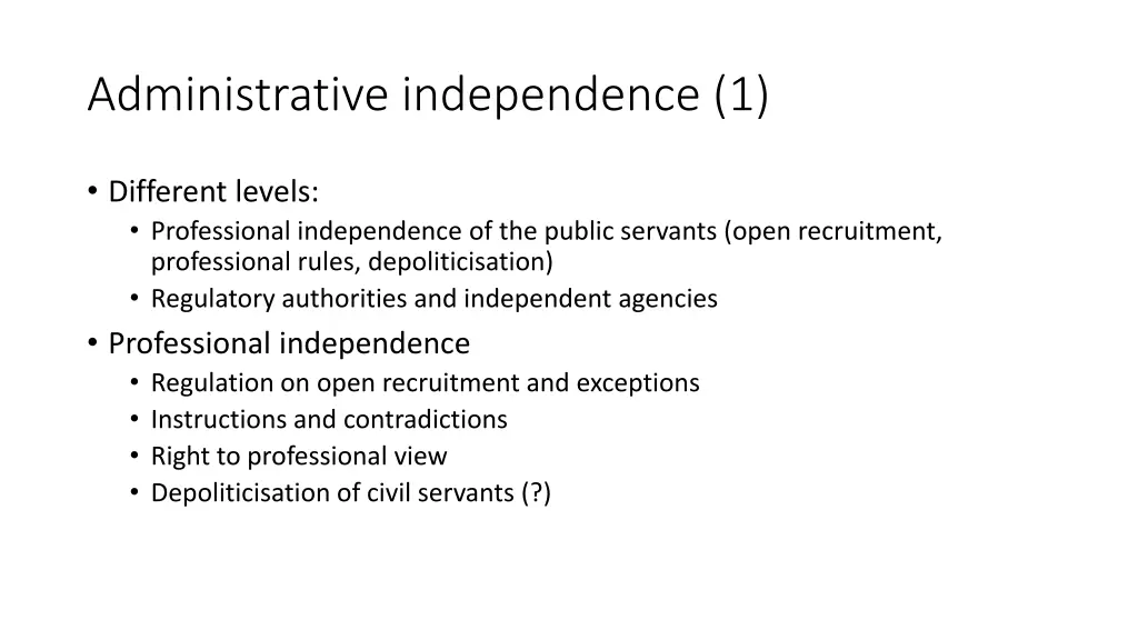 administrative independence 1