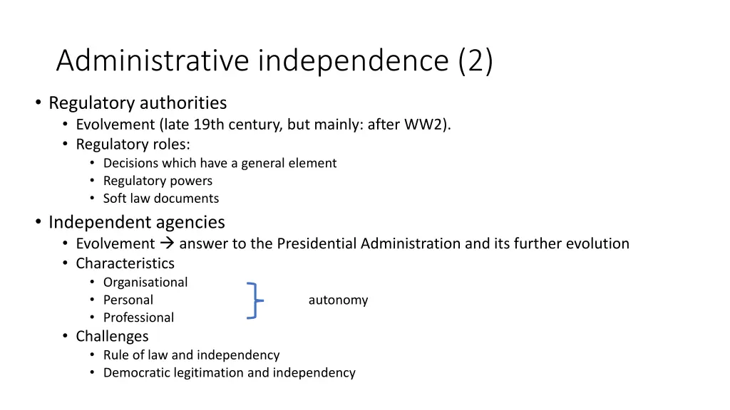 administrative independence 2