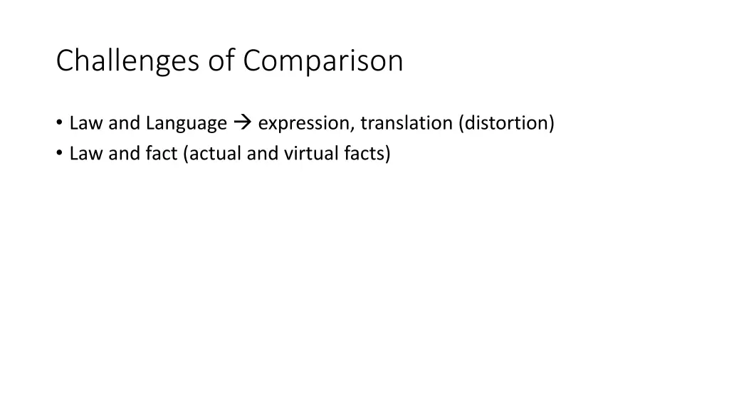 challenges of comparison