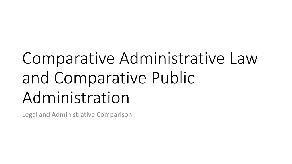 comparative administrative law and comparative