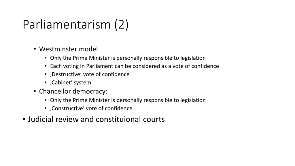 parliamentarism 2