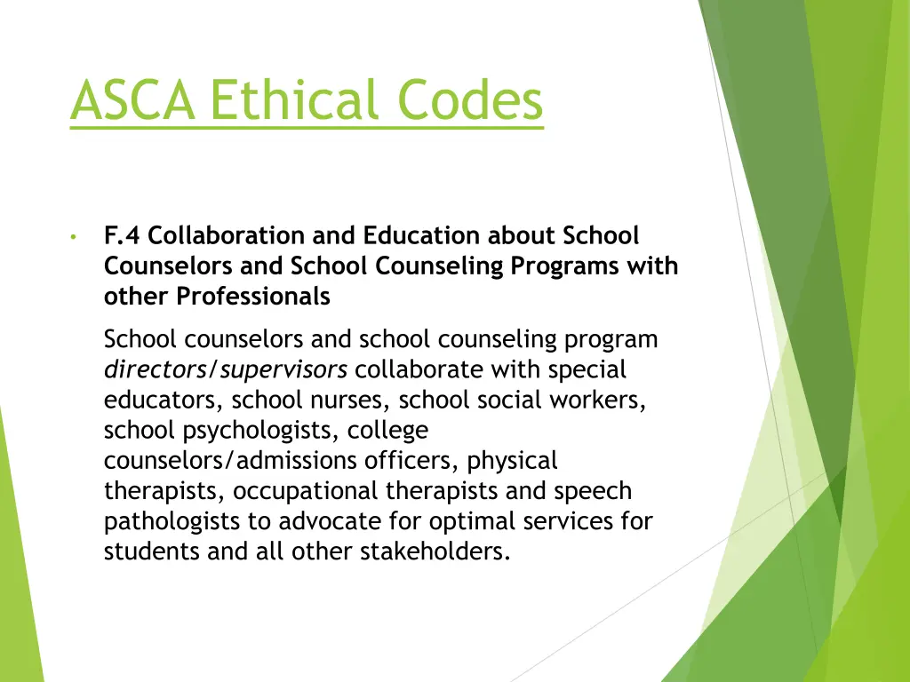 asca ethical codes