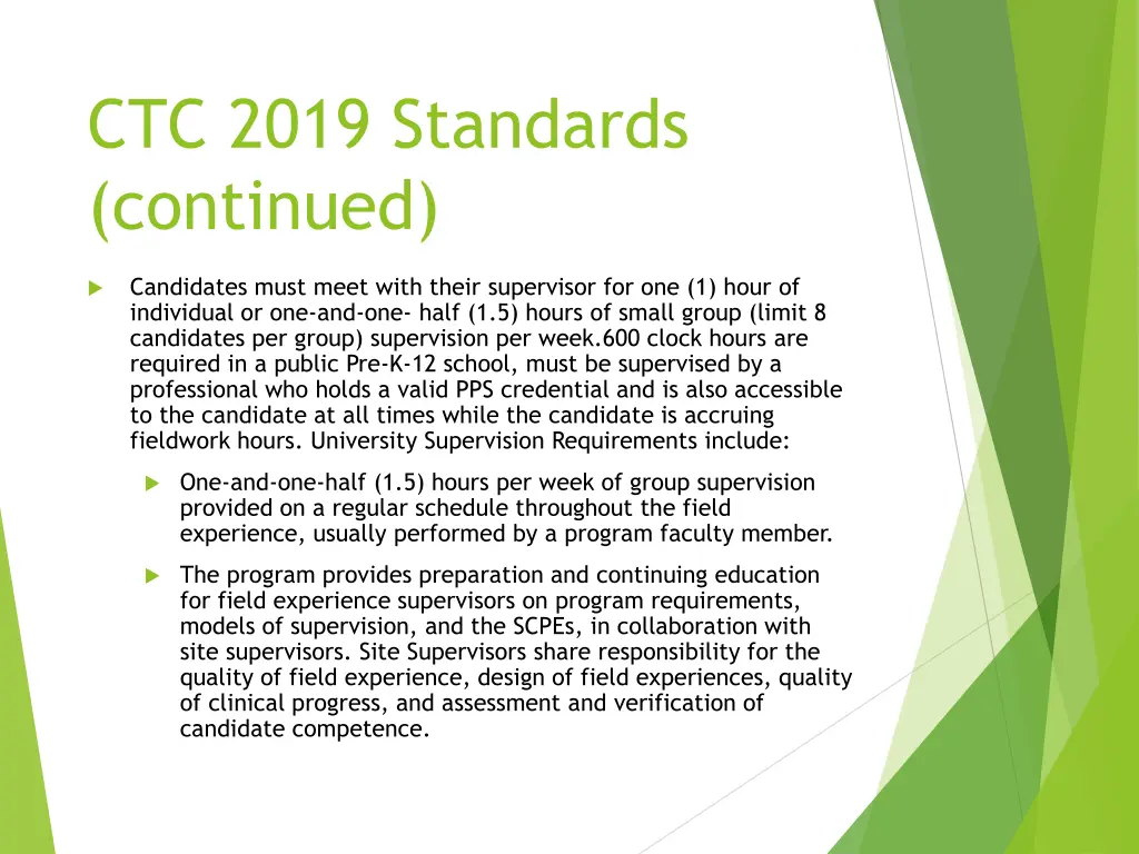 ctc 2019 standards continued