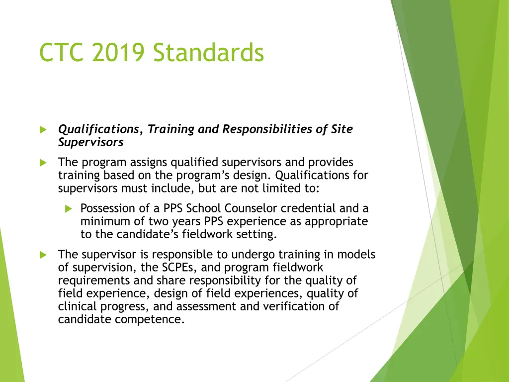 ctc 2019 standards