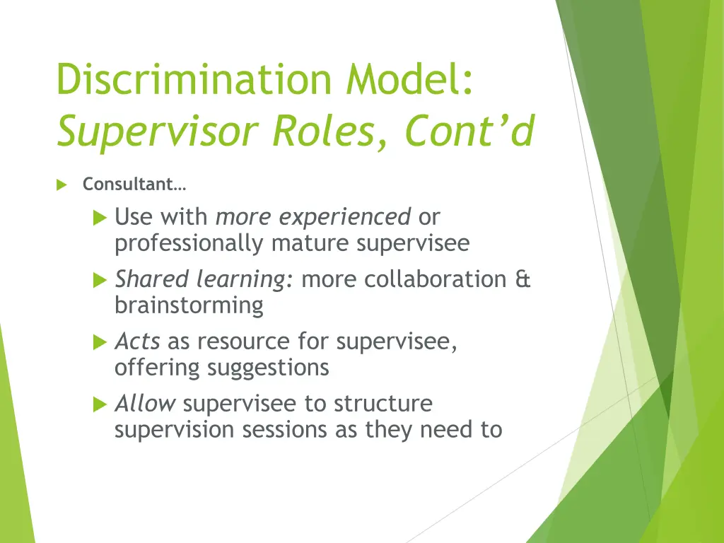 discrimination model supervisor roles cont d 1