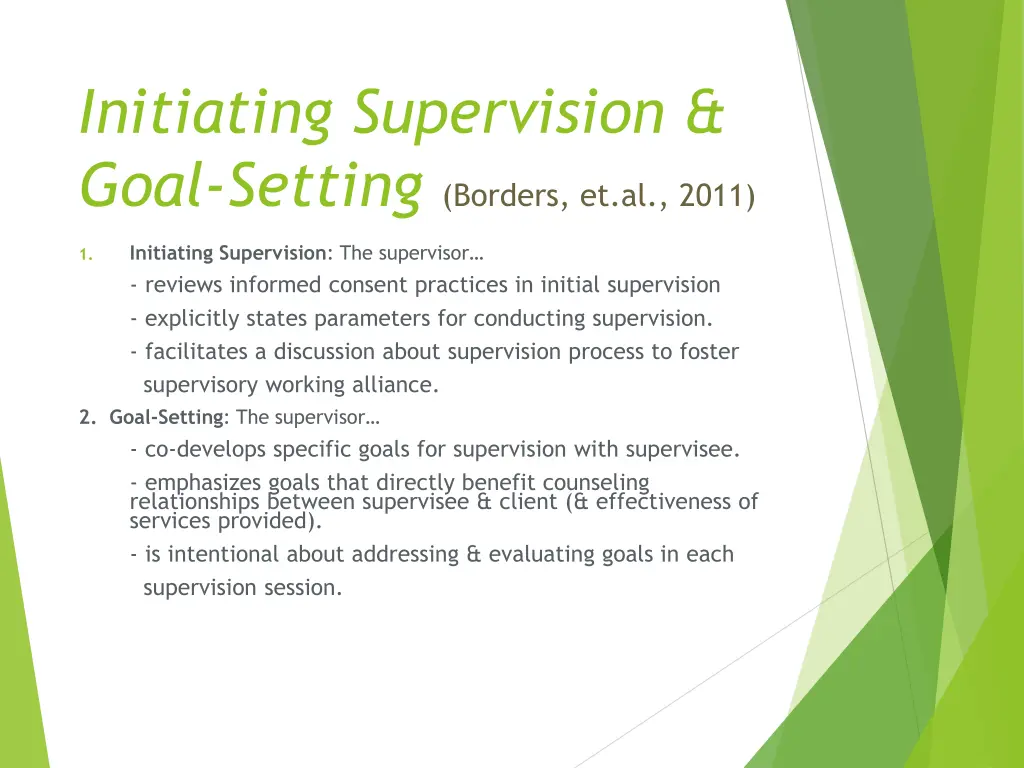 initiating supervision goal setting borders