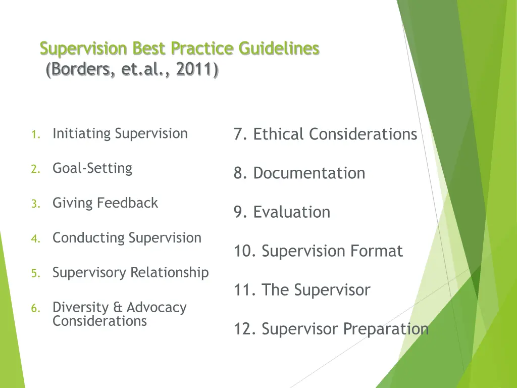 supervision best practice guidelines borders