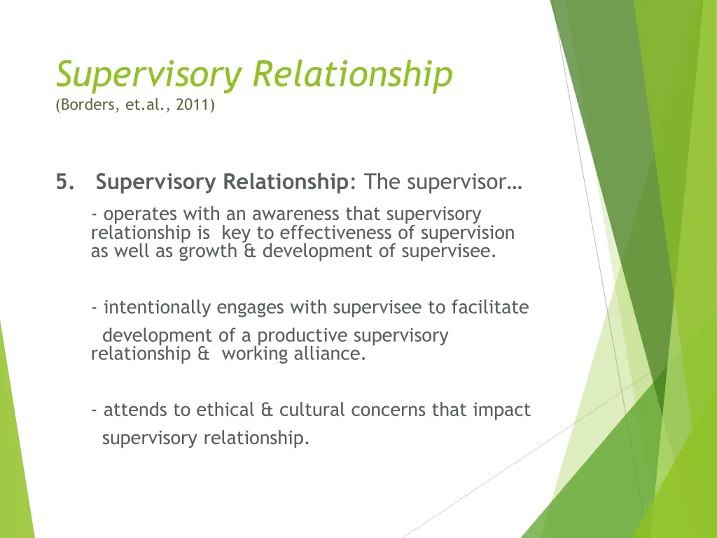 supervisory relationship borders et al 2011