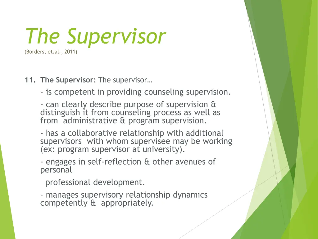 the supervisor borders et al 2011