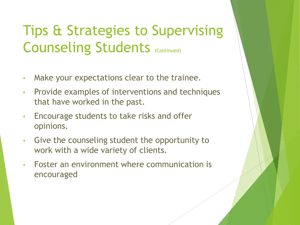 tips strategies to supervising counseling 1