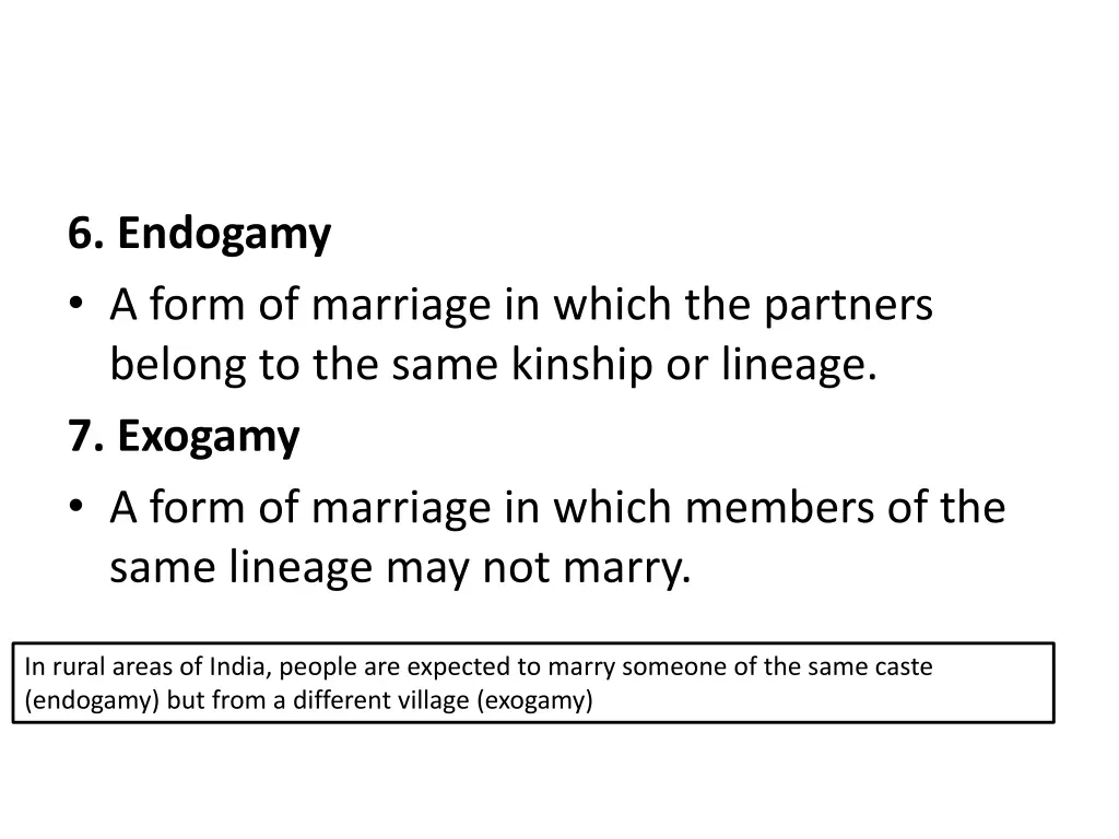 6 endogamy a form of marriage in which