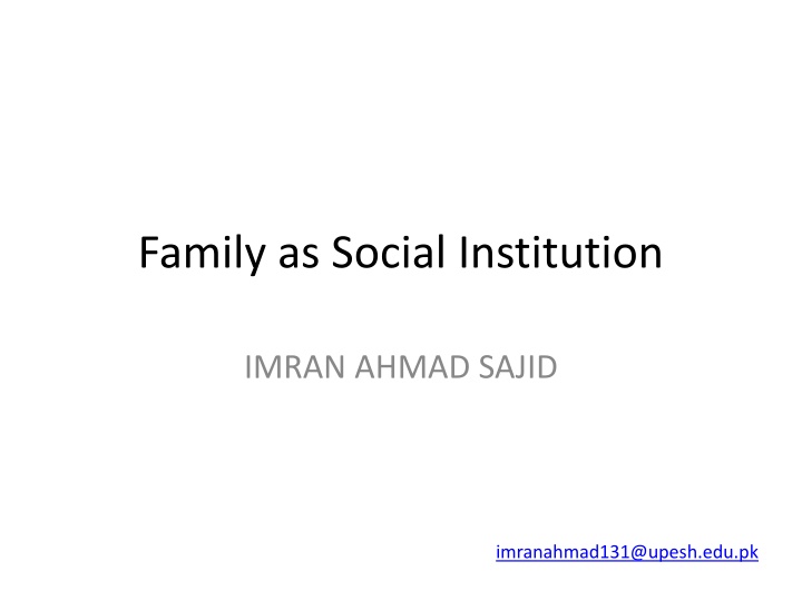 family as social institution