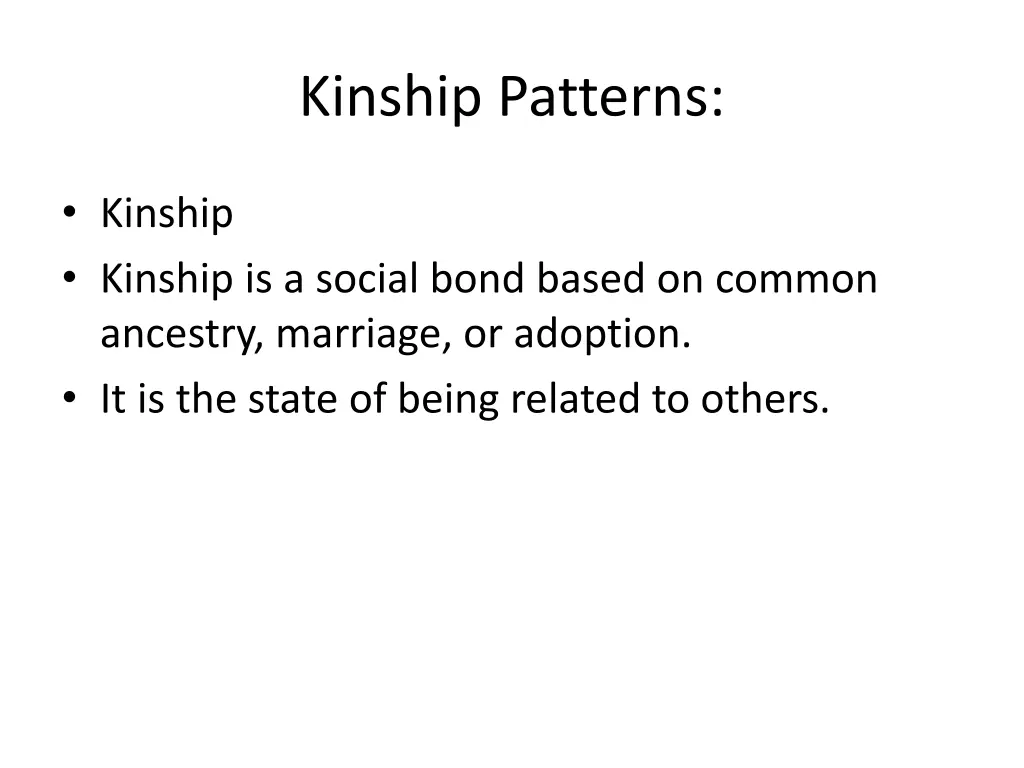 kinship patterns