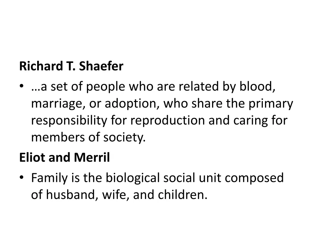 richard t shaefer a set of people who are related