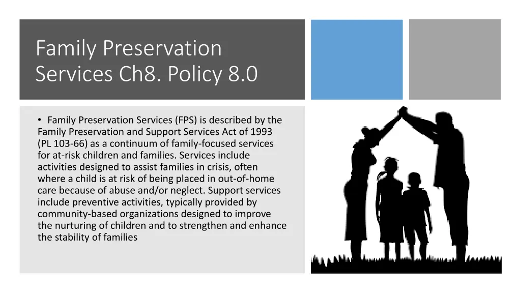 family preservation services ch8 policy 8 0